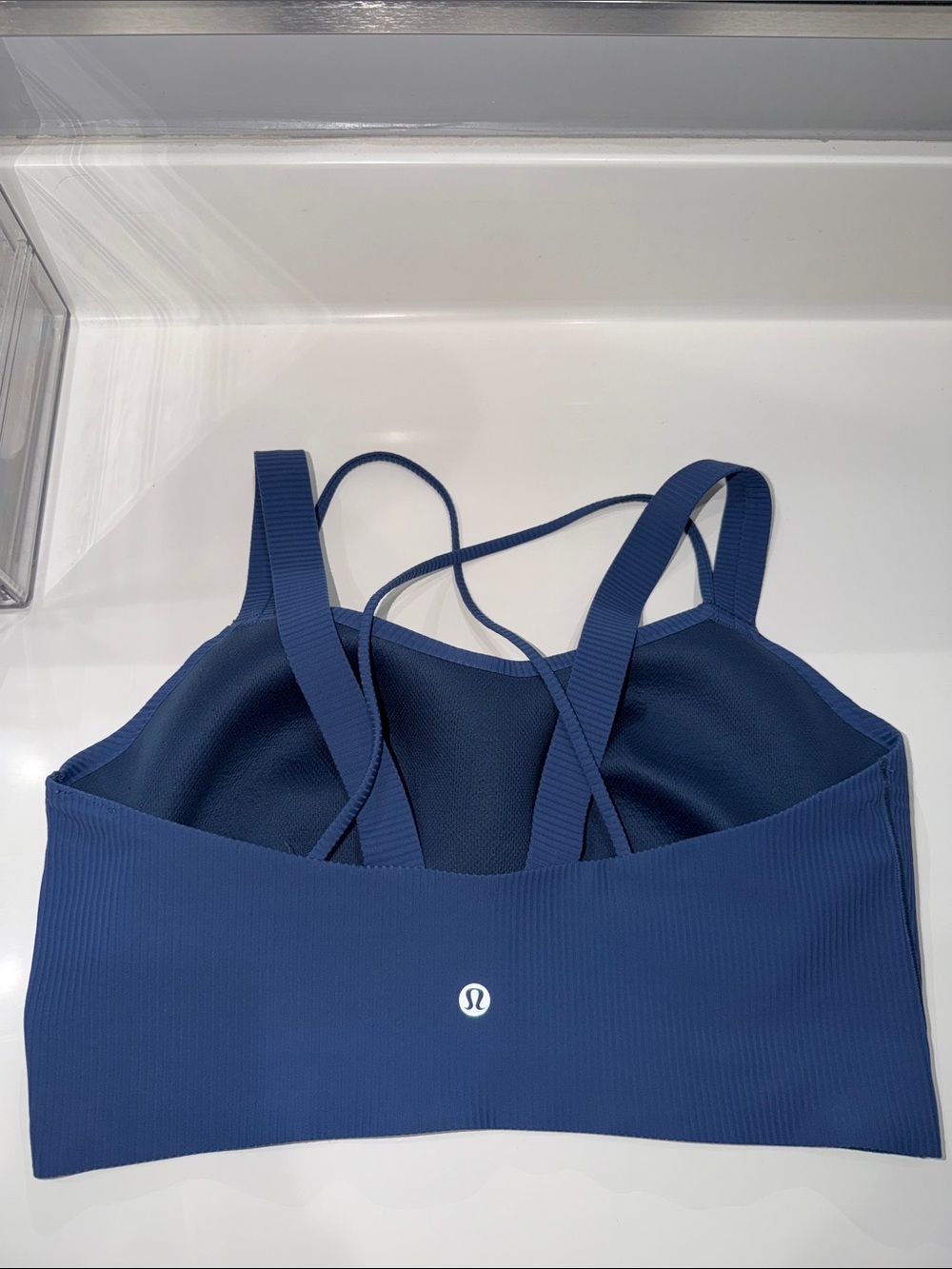 lululemon Like a Cloud Longline ribbed bra light support d/dd 12 -periwinkle - Picture 2 of 6